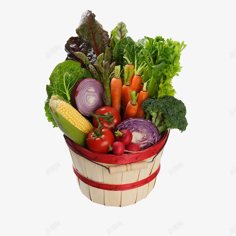 放在菜篮子上的蔬菜png免抠素材_88icon https://88icon.com 洋葱 玉米 番茄 花菜 西兰花