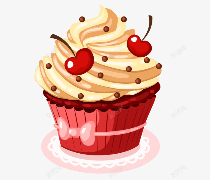 卡通手绘巧克力樱桃纸杯蛋糕png免抠素材_88icon https://88icon.com 卡通蛋糕 巧克力蛋糕 手绘蛋糕 樱桃蛋糕 纸杯蛋糕