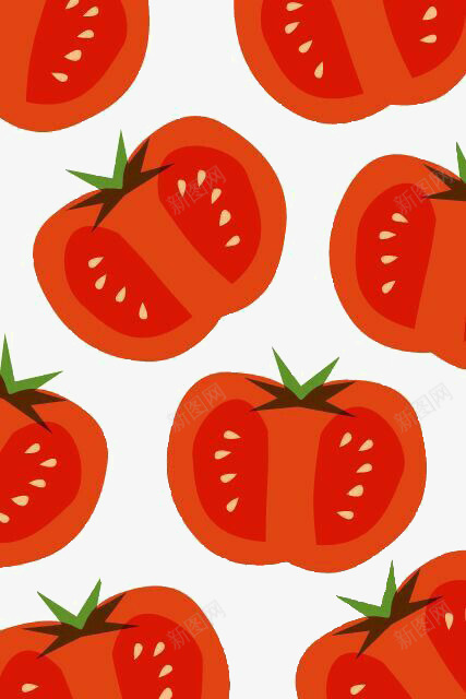 西红柿png免抠素材_88icon https://88icon.com 平铺 底纹 番茄 蔬菜 西红柿