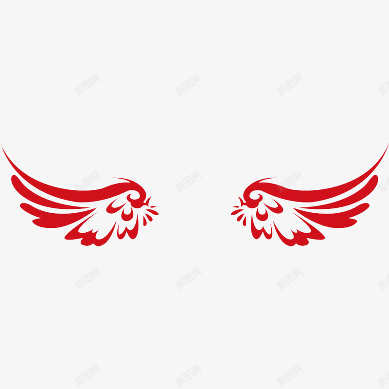 翅膀纹理png免抠素材_88icon https://88icon.com 漂浮 简约 红色