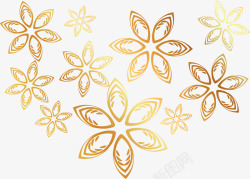 精致几何对称金色花朵底纹纹理素材