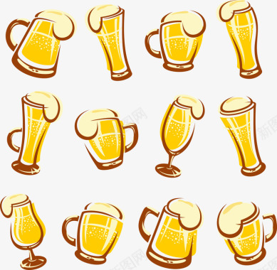 啤酒节艺术字啤酒图标标签图标
