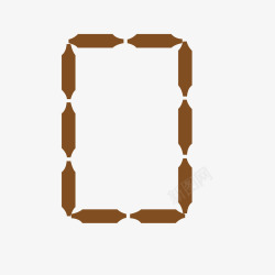 棕色色块矩形边框素材