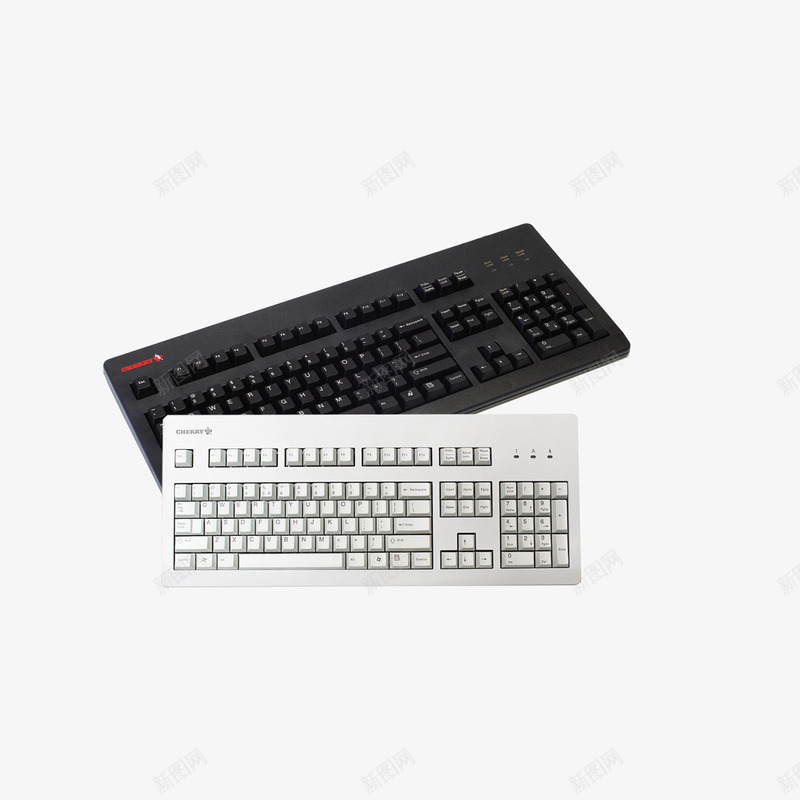 黑白机械键盘psd免抠素材_88icon https://88icon.com 免扣图片 免费图片 机械键盘 键盘 黑白