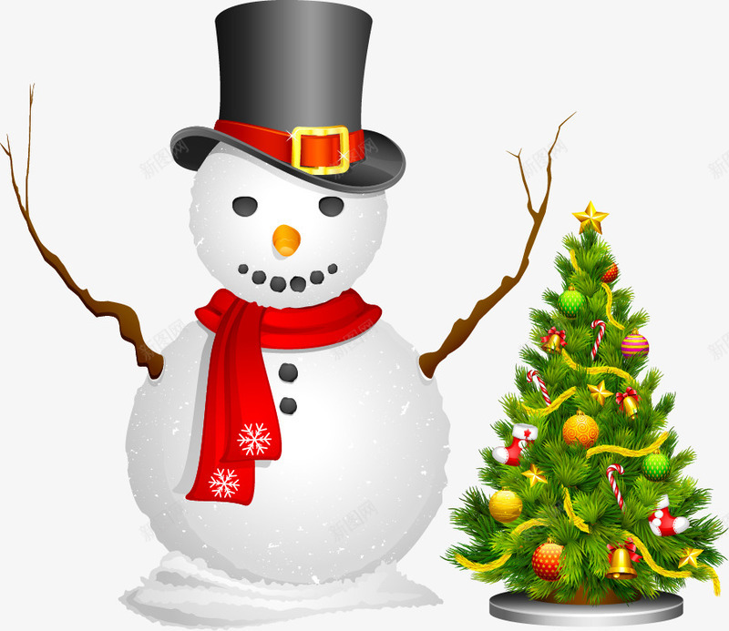圣诞树雪人冬季圣诞节png免抠素材_88icon https://88icon.com png 冬季 圣诞树 圣诞节 圣诞节矢量 素材 雪人