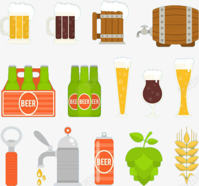 酒杯啤酒用具元素图标图标