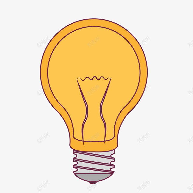 手绘橙色灯泡装饰png免抠素材_88icon https://88icon.com 手绘 暖色 曲线 橙色 灯丝 灯泡 照明 线条 装饰
