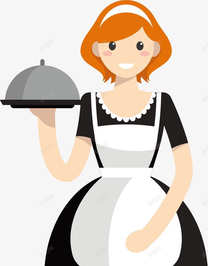 女仆上菜矢量图ai免抠素材_88icon https://88icon.com 上菜 女仆 女仆套装 女仆打扮 女仆装 衣服 矢量图