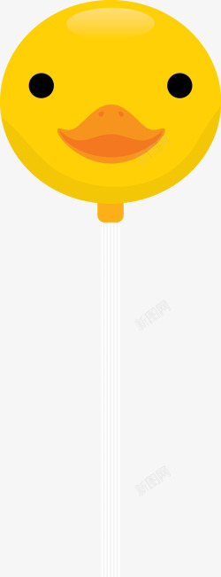 黄色小鸭子棒棒糖图矢量图素材