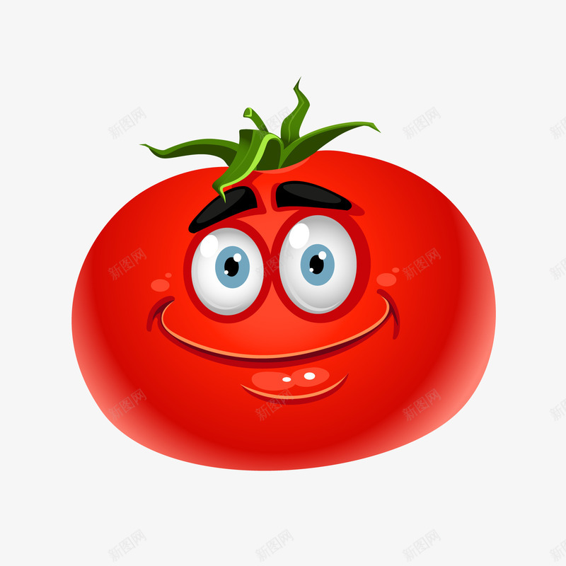 卡通可爱蔬菜番茄矢量图ai免抠素材_88icon https://88icon.com 卡通 可爱 番茄 蔬菜 矢量图