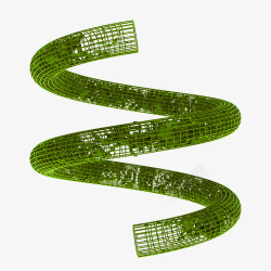 绿色曲线网状不规则3D立体建模素材