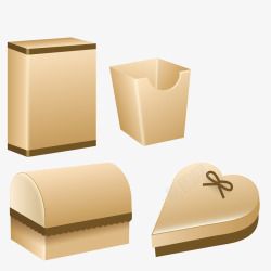 黄色礼品包装盒模板矢量图素材