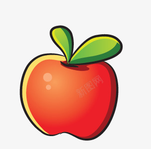 卡通苹果png免抠素材_88icon https://88icon.com 卡通 水果 瓜果 红色苹果