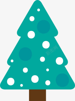 蓝色卡通圣诞树素材