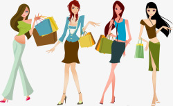时尚女性购物手提袋素材