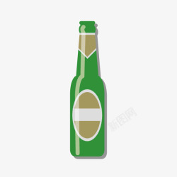 绿色卡通啤酒瓶子素材