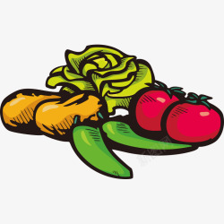 手绘简笔画蔬果蔬菜果蔬卡通素材