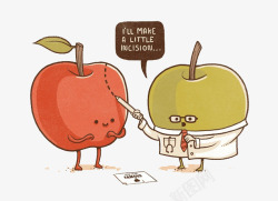 卡通看病苹果素材