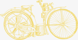 手绘复古蒸汽动力朋克自行车矢量图素材