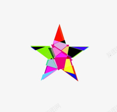 不规则色块拼接五角星logo图标图标