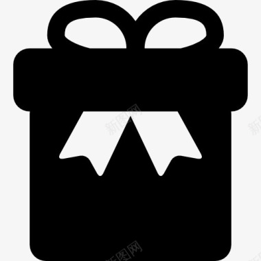 礼品盒黑色变种与带上图标图标