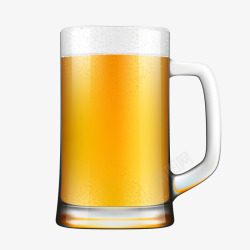 黄色圆柱啤酒美食元素矢量图素材