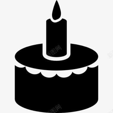 糖果效果生日蛋糕和蜡烛图标图标