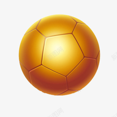 一个黄金的足球图标图标