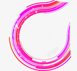 紫色抽象圆环曲线矢量图素材