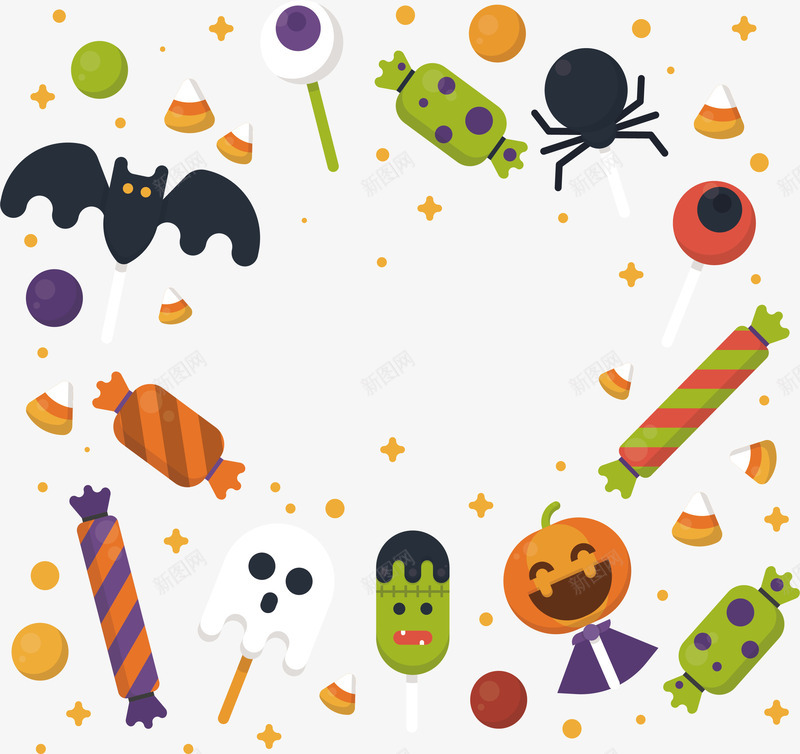 万圣节糖果花纹矢量图ai免抠素材_88icon https://88icon.com happyhalloween 万圣节糖果 派对糖果 矢量png 糖果 糖果花纹 矢量图