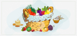 卡通手绘水果蔬菜框素材