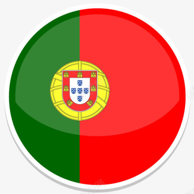 世界之旅葡萄牙平圆世界国旗图标集图标