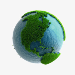 创意绿色草皮地球素材