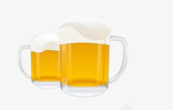 黄色啤酒两杯素材