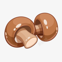 爱心蘑菇装饰画棕色蘑菇香菇蔬菜矢量图高清图片