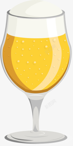 卡通黄色液体啤酒素材