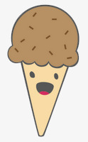 卡通巧克力味冰淇淋素材
