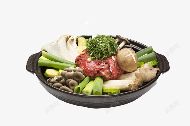 一盘火锅食材png免抠素材_88icon https://88icon.com 一盘火锅食材 肉 蔬菜 蘑菇 青菜 香菇