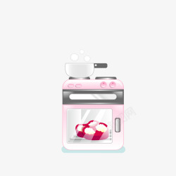 手绘粉色食物烤箱矢量图素材