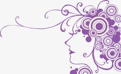 紫色潮流女性头像矢量图素材