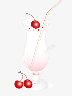 樱桃果汁饮料矢量图素材