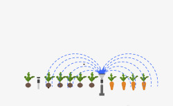 彩色喷灌蔬菜展示矢量图素材