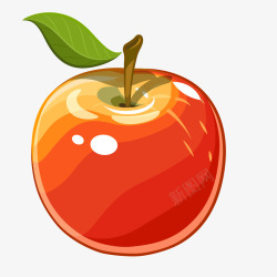 红色水果苹果质感矢量图素材
