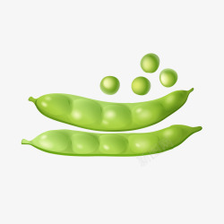 绿色卡通蔬菜豌豆矢量图素材