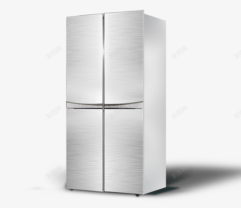 银色曲线风格对开门冰箱png免抠素材_88icon https://88icon.com 冰箱 冷柜 双开门冰箱 多门冰箱 家用电器 对开门冰箱 电器