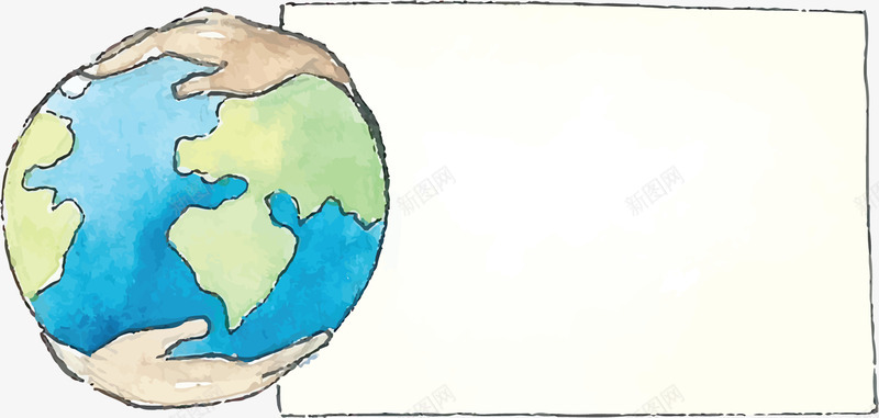 手绘水彩地球日边框矢量图ai免抠素材_88icon https://88icon.com 地球 地球日 地球日边框 手绘地球 水彩地球 矢量png 矢量图