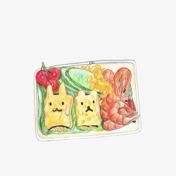萌萌的盒饭素材