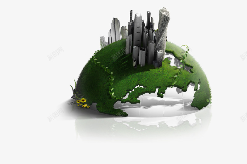 地球上的现代化都市psd免抠素材_88icon https://88icon.com 商务 地球上的现代化都市 环保 科技