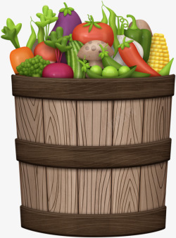 卡通盆装新鲜蔬菜海报背景素材