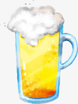 卡通手绘啤酒杯素材